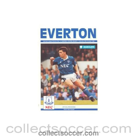 1990 - Everton v Crystal Palace official programme 20/10/1990 - Collect Soccer