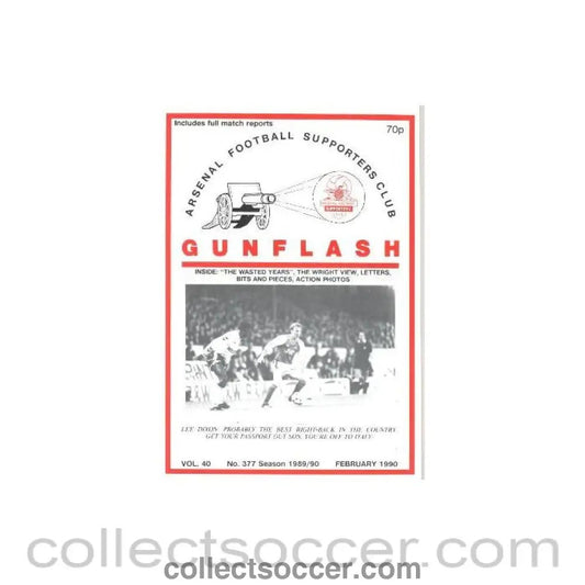 1990 - Gunflash - Arsenal fanzine No: 377 of February 1990 - Collect Soccer