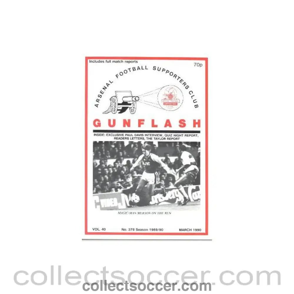 1990 - Gunflash - Arsenal fanzine No: 378 of March 1990 - Collect Soccer