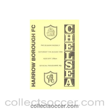 1990 - Harrow Borough vChelsea official programme 11/08/1990 - Collect Soccer
