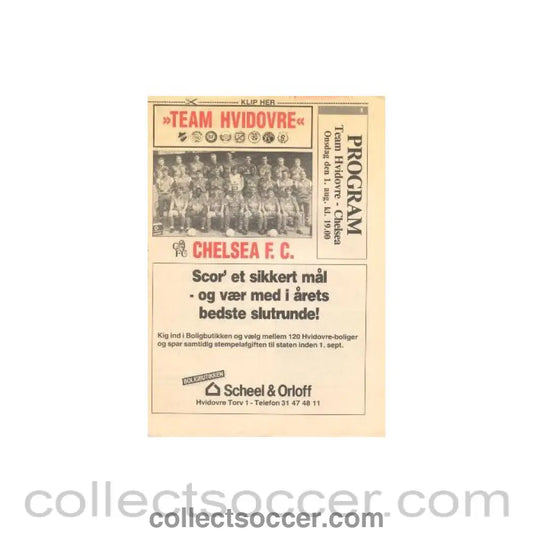 1990 - Hvidovre v Chelsea official programme 01/08/1990
