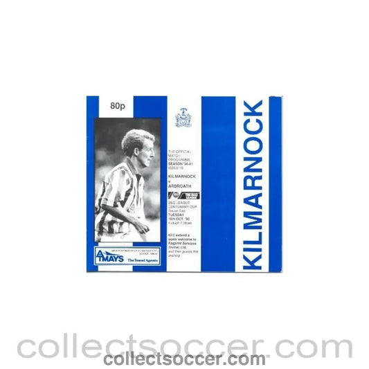 1990 - Kilmarnock v Arbroath official programme 16/10/1990 B & Q League - Collect Soccer