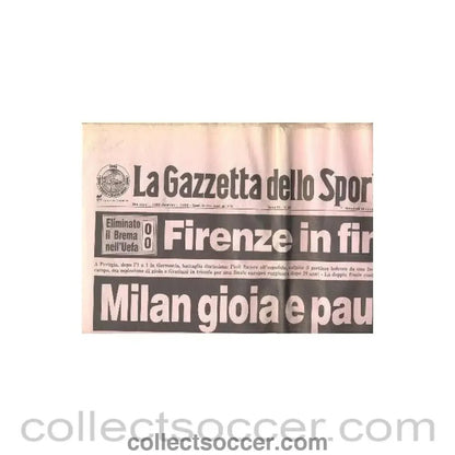 1990 - La Gazzetta Dello Sport - Italian newspaper of 18/04/1990, covering the match Milan v Juventus - Collect Soccer