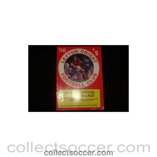 1990 - Leyton Orient v Crystal Palace official programme 07/11/1990 - Collect Soccer