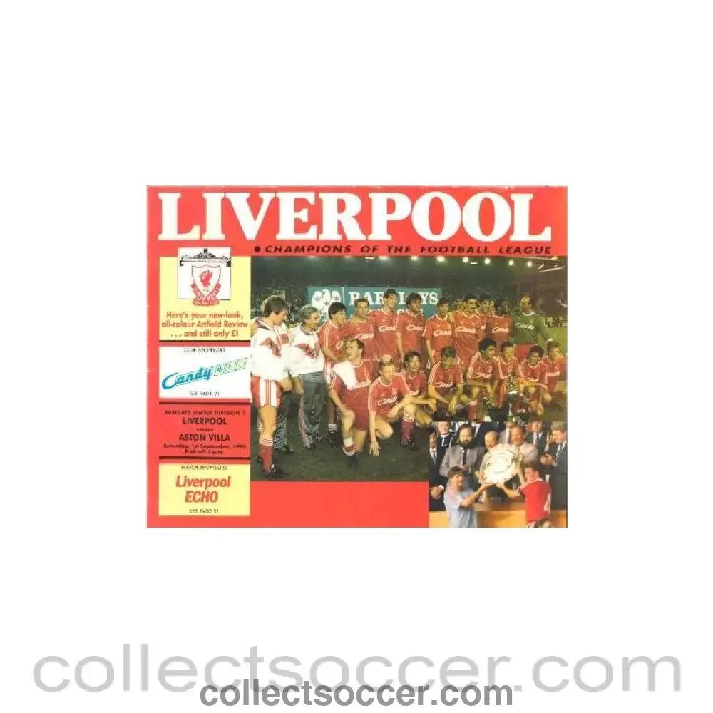1990 - Liverpool v Aston Villa official programme 01/09/1990 - Collect Soccer