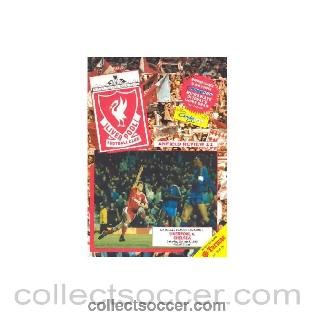 1990 - Liverpool v Chelsea official programme 21/04/1990 - Collect Soccer