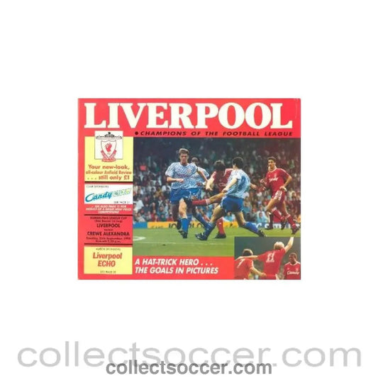 1990 - Liverpool v Crewe Alexandra official programme 25/09/1990 - Collect Soccer