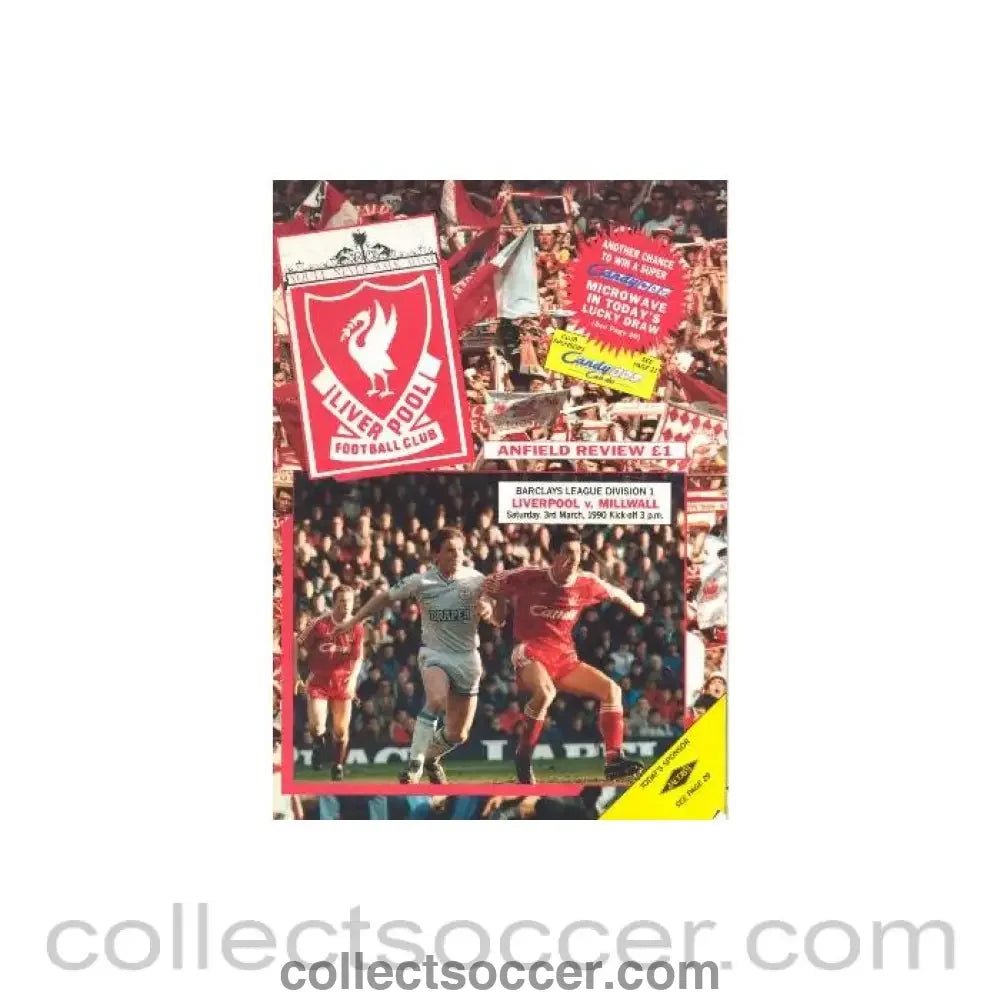 1990 - Liverpool v Millwall official programme 03/03/1990 - Collect Soccer