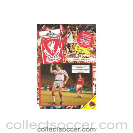 1990 - Liverpool v Queen's Park Rangers official programme 28/04/1990 - Collect Soccer