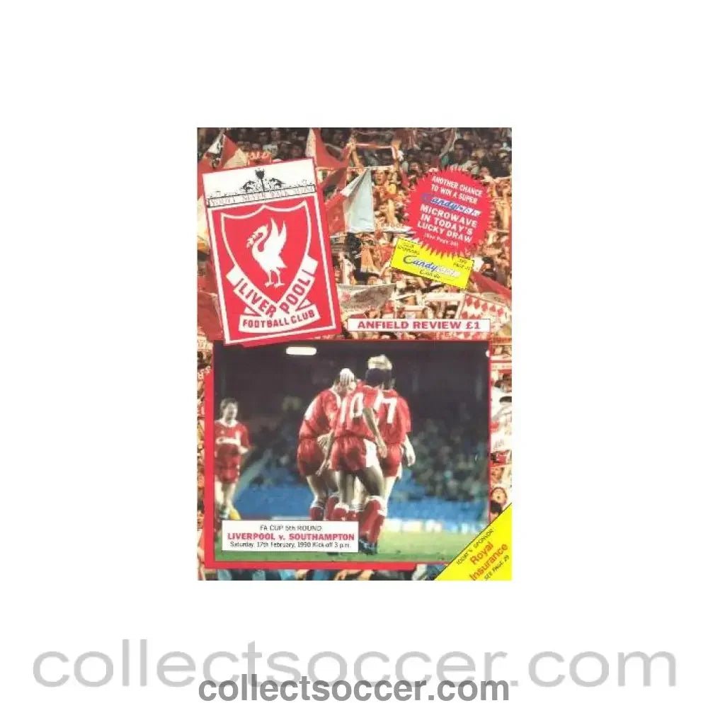 1990 - Liverpool v Southampton official programme 17/02/1990 - Collect Soccer