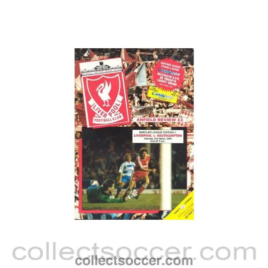 1990 - Liverpool v Southampton official programme 31/03/1990 - Collect Soccer