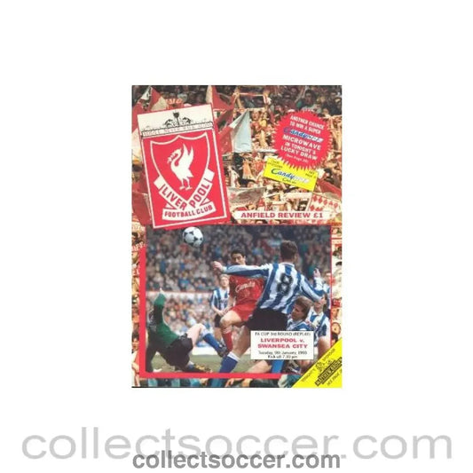 1990 - Liverpool v Swansea City official programme 09/01/1990 - Collect Soccer