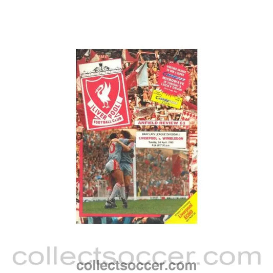 1990 - Liverpool v Wimbledon official programme 03/04/1990 - Collect Soccer