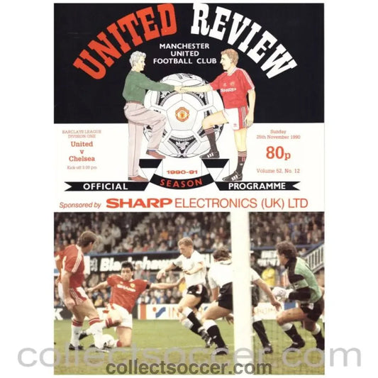 1990 - Manchester United v Chelsea official programme 25/11/1990 - Collect Soccer