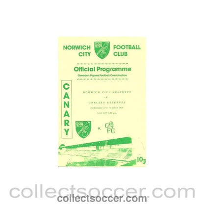 1990 - Norwich City vChelsea official programme 10/10/1990 - Collect Soccer