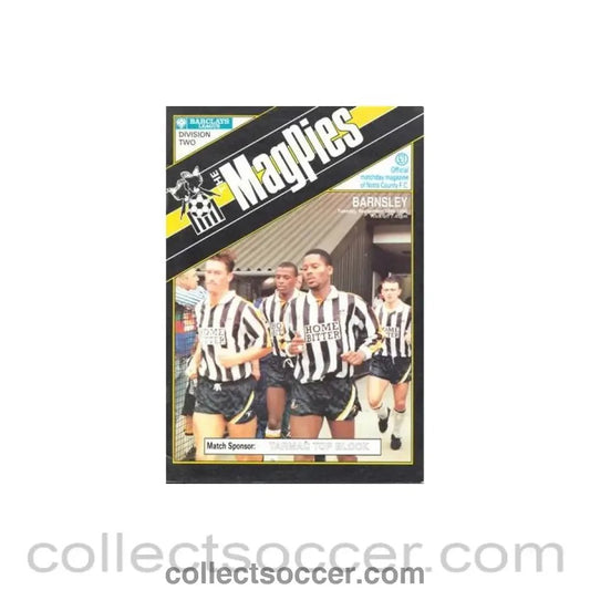 1990 - Notts County v Barnsley official programme 18/09/1990 Football League - Collect Soccer