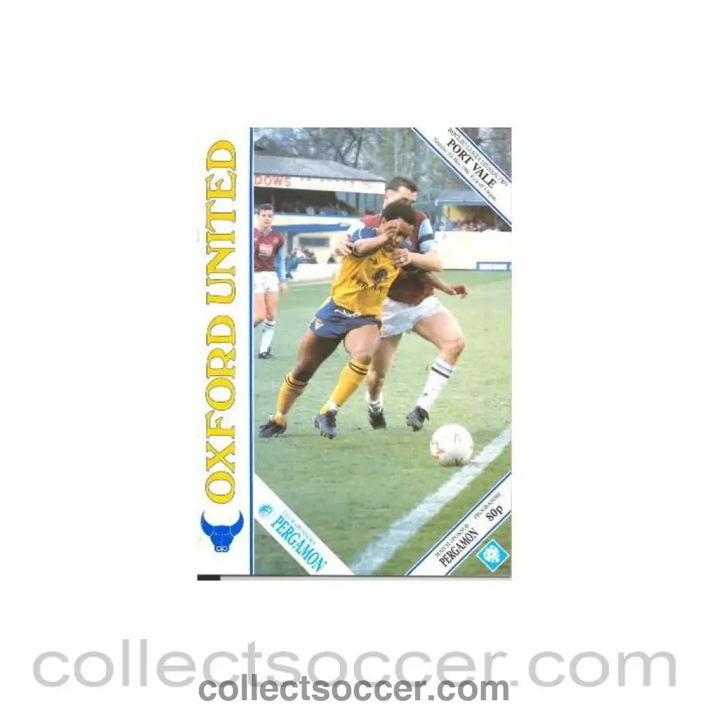 1990 - Oxford United v Port Vale official programme 05/05/1990 League - Collect Soccer