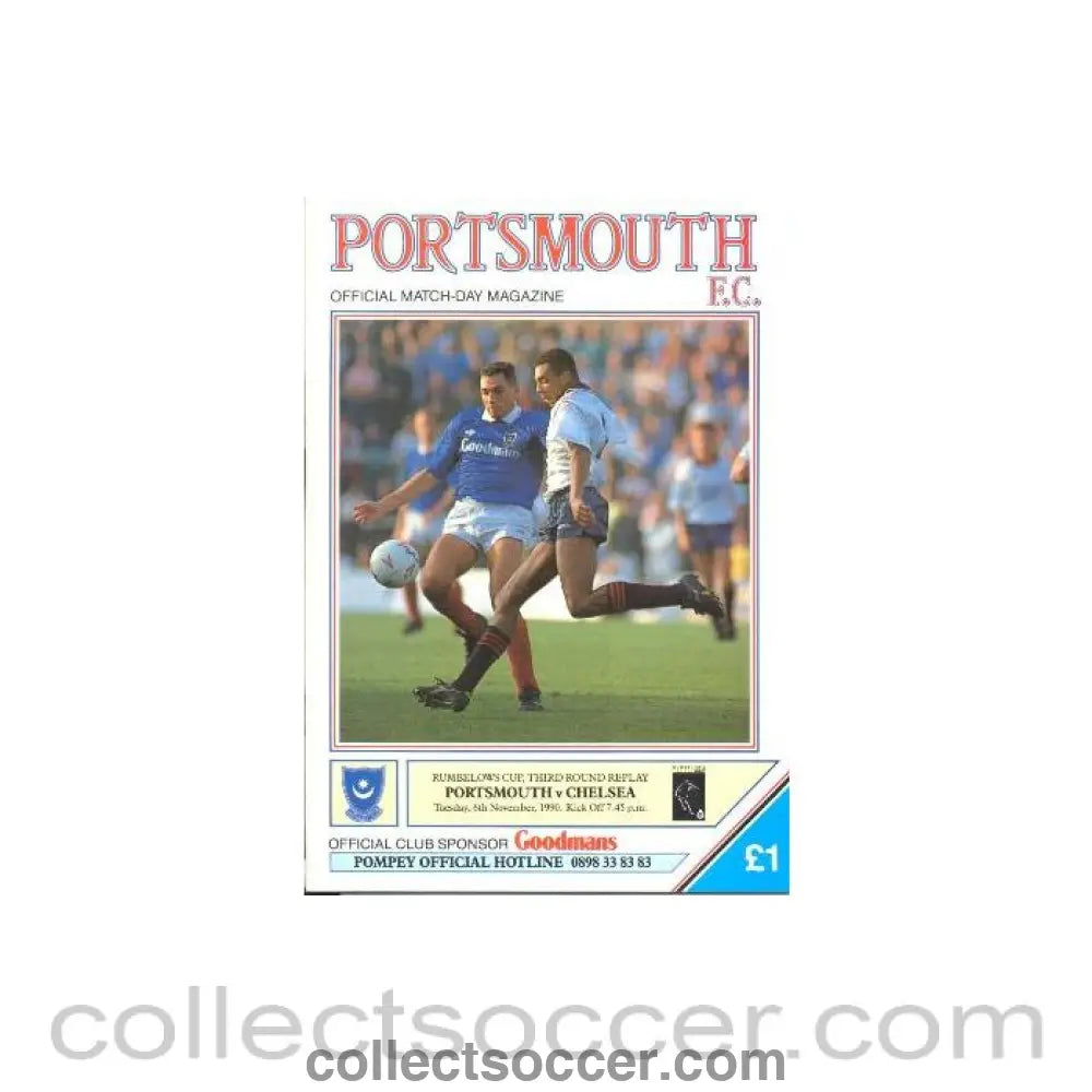1990 - Portsmouth v Chelsea official programme 06/11/1990