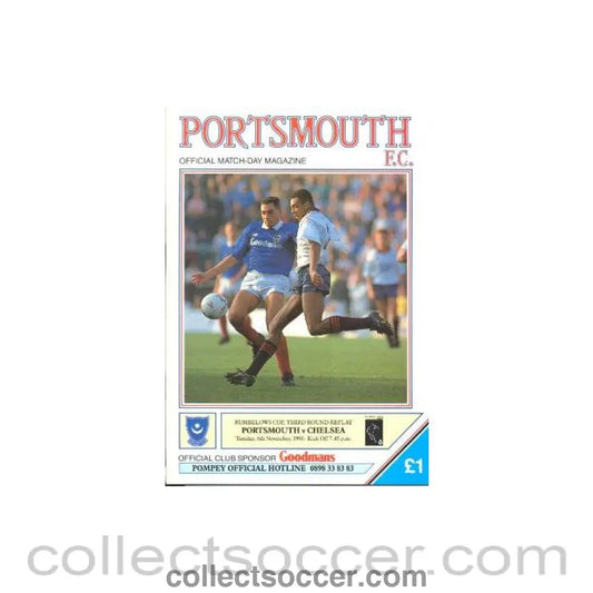 1990 - Portsmouth v Chelsea official programme 06/11/1990