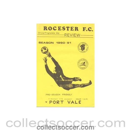 1990 - Rocester v Port Vale official programme 07/08/1990 Pre - Season Friendly Match - Collect Soccer