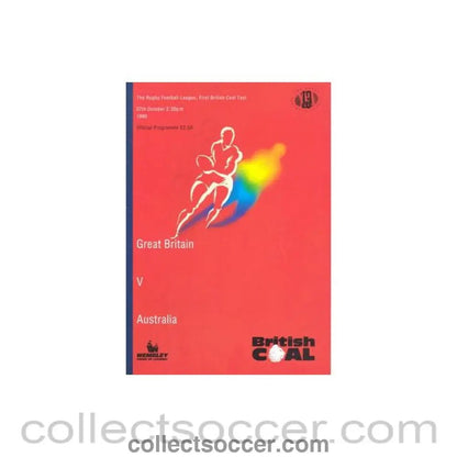 1990 - Rugby - Great Britain v Australia official programme 27/10/1990 - Collect Soccer