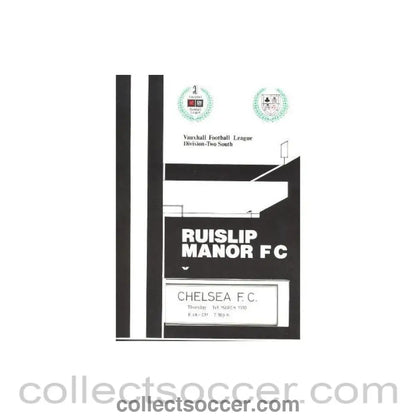 1990 - Ruislip Manor vChelsea official programme 01/03/1990