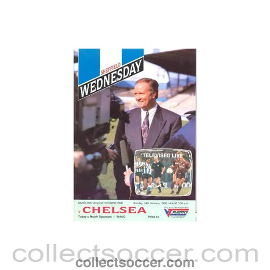 1990 - Sheffield Wednesday vChelsea official programme 14/01/1990
