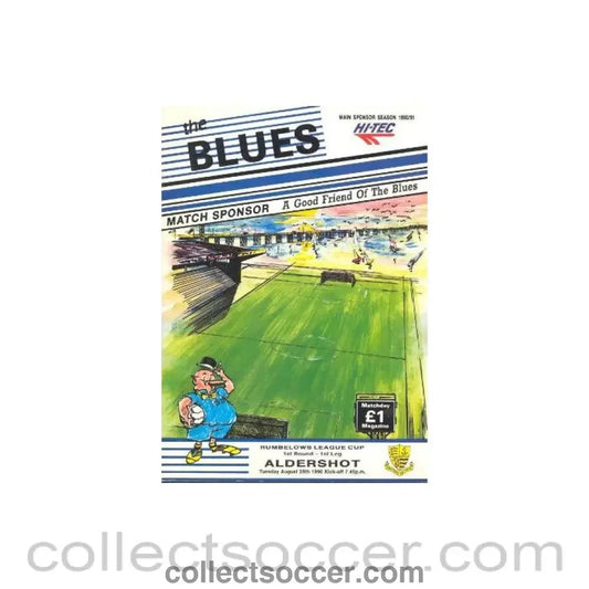 1990 - Southend United v Aldershot official programme 28/08/1990 Rumbelows League Cup - Collect Soccer