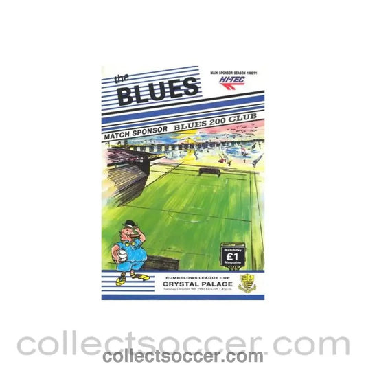 1990 - Southend United v Crystal Palace official programme 09/10/1990 Rumbelows League - Collect Soccer