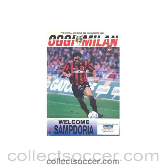 1990 Super Cup Final Official Programme AC Milan v Sampdoria 29/11/1990 - Collect Soccer