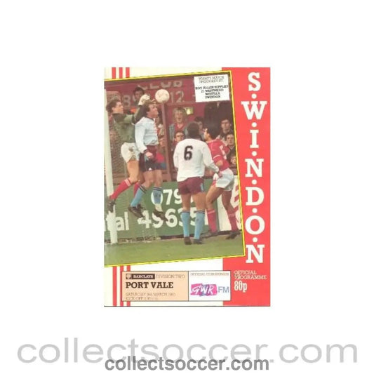 1990 - Swindon Town v Port Vale official programme 03/03/1990 - Collect Soccer