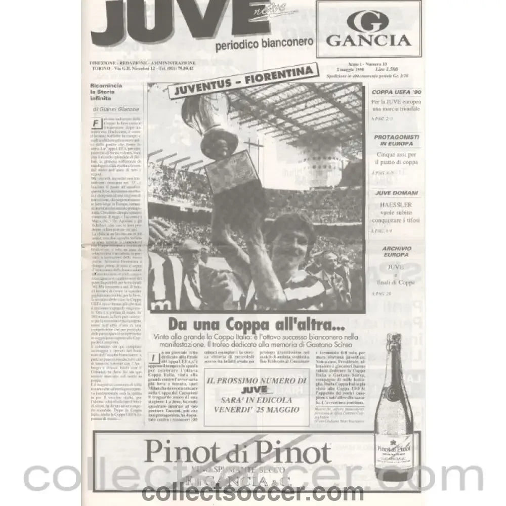 1990 UEFA Cup Final Official Programme Juventus v Fiorentina - Collect Soccer