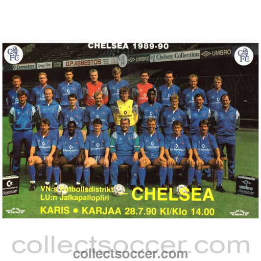 1990 - Vastnyland v Chelsea Football Programme 28/07/1990 with Teamsheet - Collect Soccer