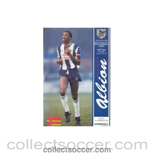 1990 - West Bromwich Albion v Port Vale official programme 13/01/1990 Football League - Collect Soccer