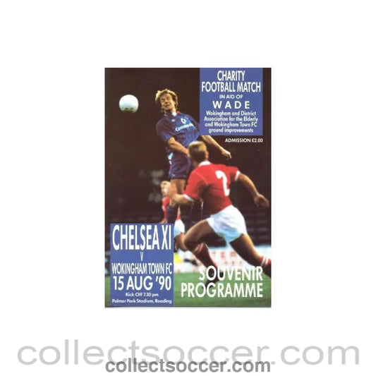 1990 - Wokingham Town V Chelsea official programme 15/08/1990