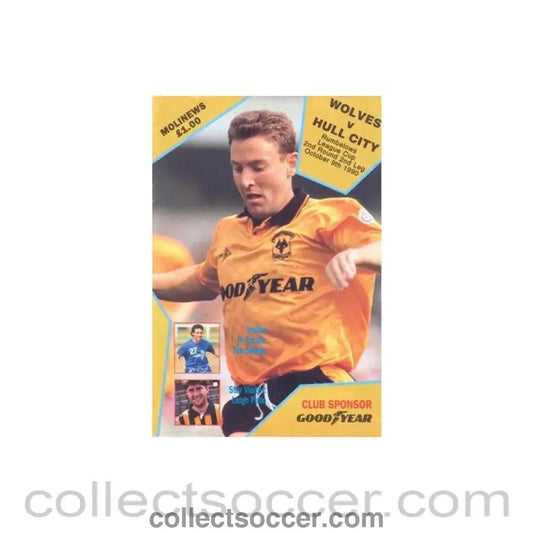1990 - Wolverhampton Wanderers v Hull City official programme 09/10/1990 Rumbelows League Cup - Collect Soccer