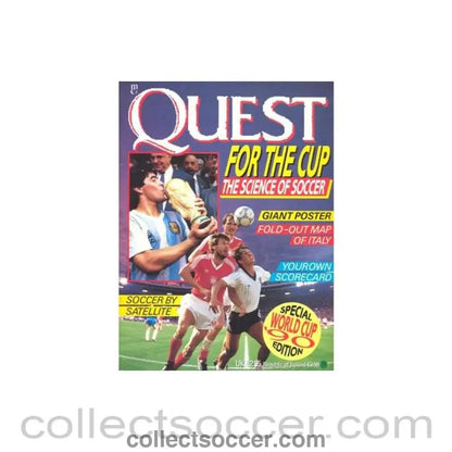 1990 World Cup - Quest for the Cup brochure with a Teams in the Finals poster - Collect Soccer