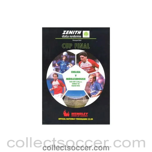 1990 Zenith Data Systems Cup Final Chelsea v Middlesbrough official programme