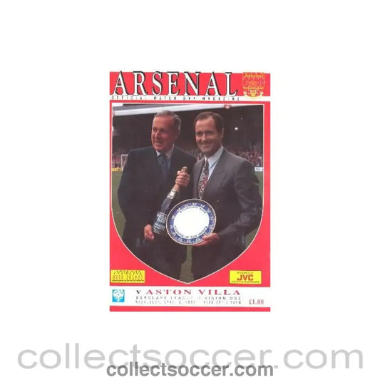 1991 - Arsenal v Aston Villa official programme 03/04/1991 League Cup