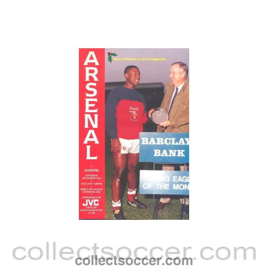 1991 - Arsenal v Everton official programme 21/12/1991 Football League