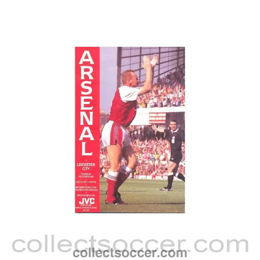 1991 - Arsenal v Leicester official programme 08/10/1991 Rumbelows Cup