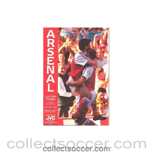 1991 - Arsenal v Luton Town official programme 27/08/1991 Football League