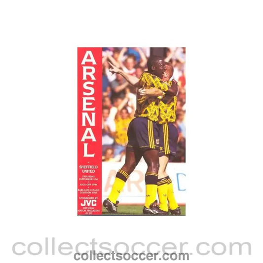 1991 - Arsenal v Sheffield United official programme 21/09/1991 Football League