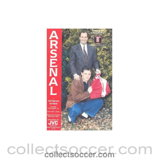 1991 - Arsenal v Tottenham Hotspur official programme 01/12/1991 Football League