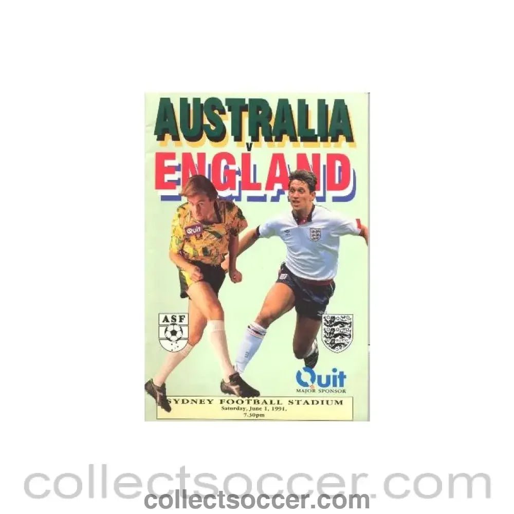 1991 Australia v England official programme 01/06/1991 - Collect Soccer