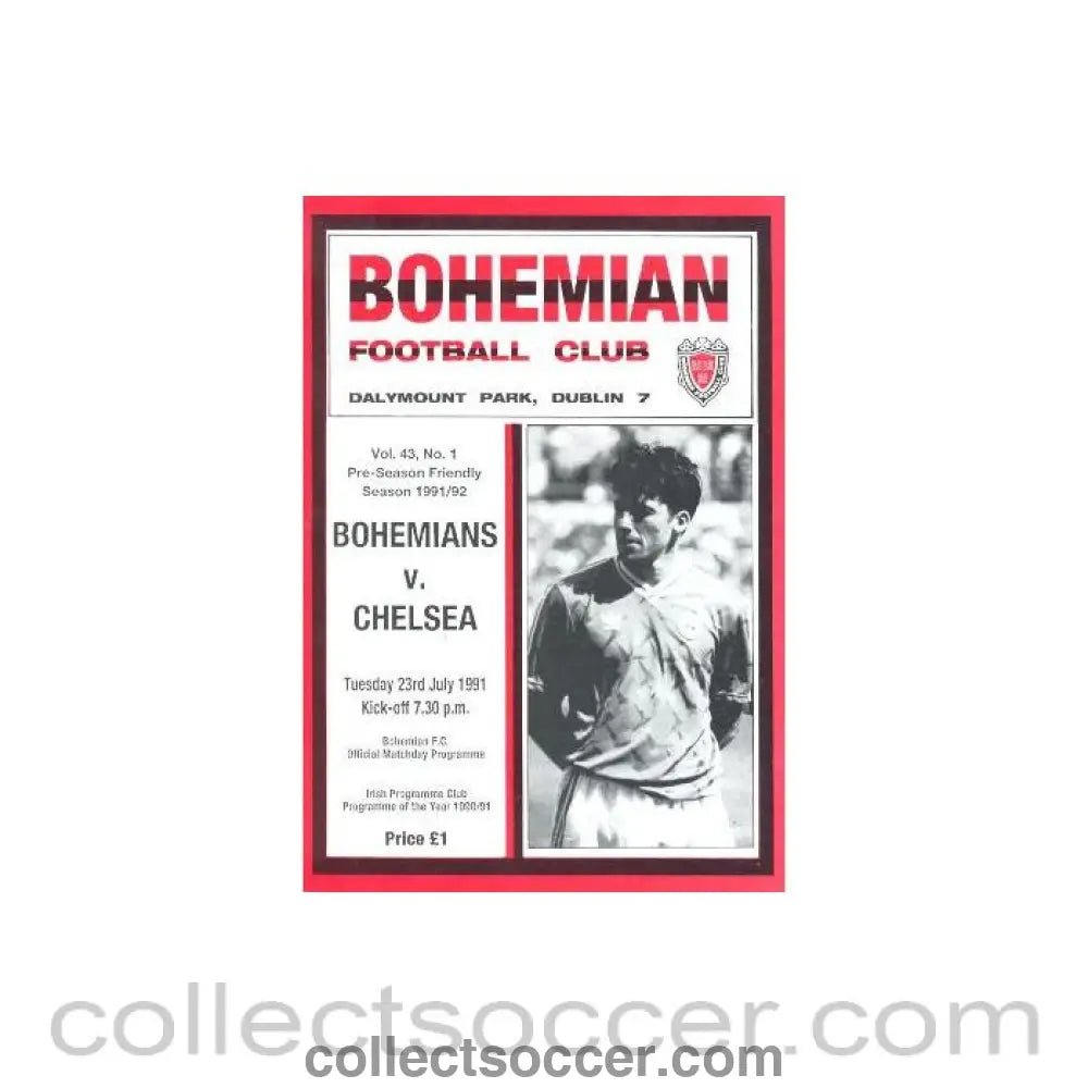 1991 - Bohemians vChelsea official programme 23/07/1991 - Collect Soccer