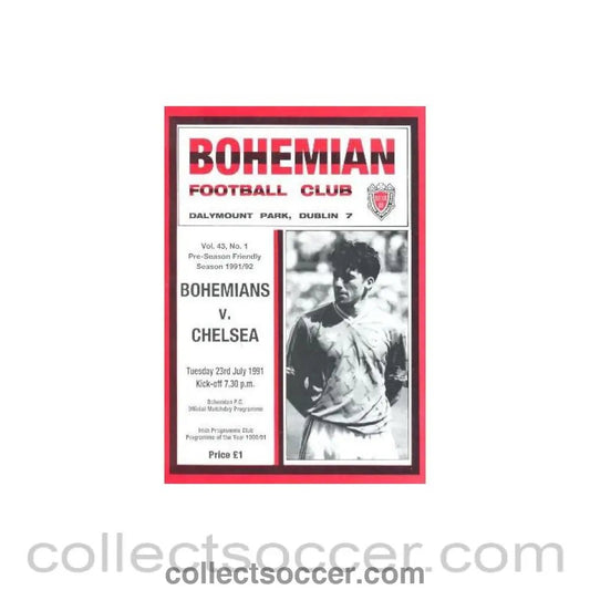 1991 - Bohemians vChelsea official programme 23/07/1991 - Collect Soccer
