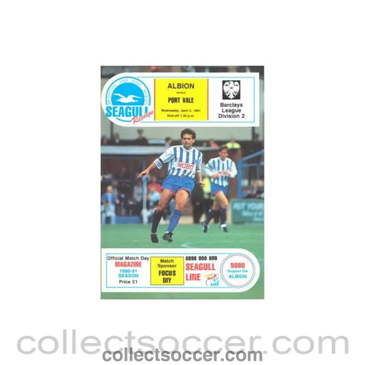 1991 - Brighton & Hove Albion v Port Vale official programme 03/04/1991 Football League