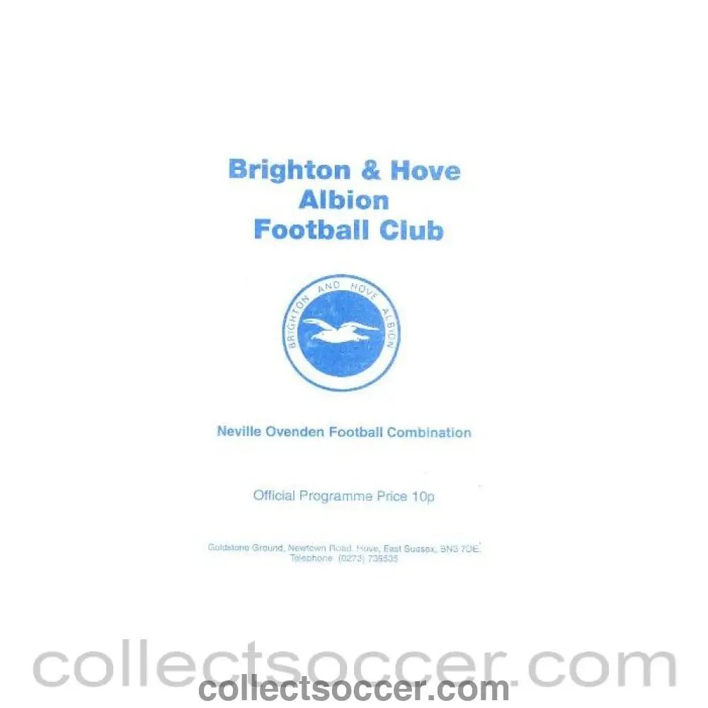 1991 - Brighton & Hove Albion vChelsea official programme 16/10/1991 - Collect Soccer