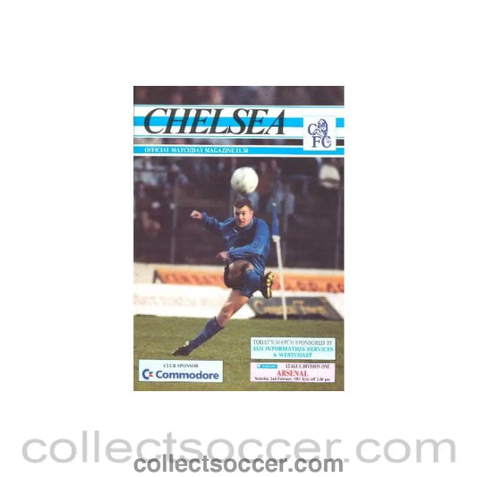 1991 - Chelsea v Arsenal official programme 02/02/1991